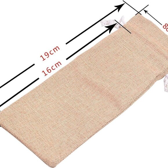 10pcs Camel Lining Burlap Drawstring Bags - BRAND NEW - Picture 2 of 4